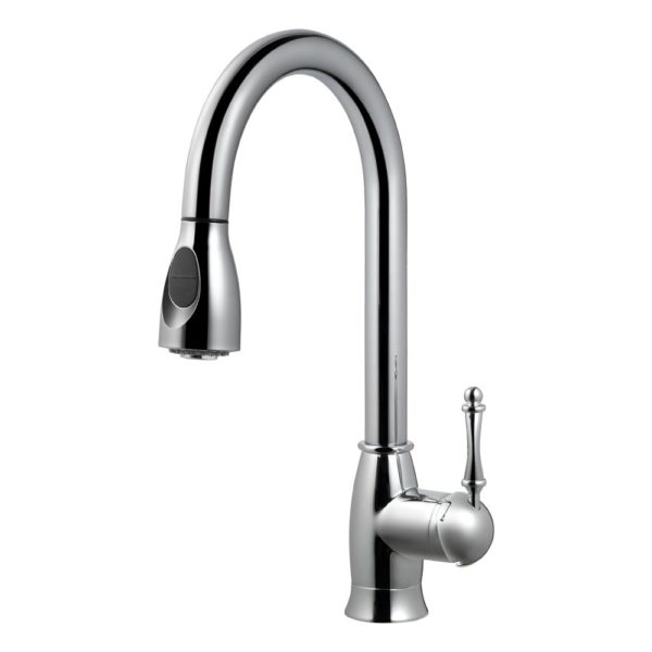 Hamat ARPD 1000 PC Dual Function Pull Down Kitchen Faucet in Polished Chrome - High Arc Sprayer for Washing Dishes & Filling Pots - Perfect for Modern Kitchens & Home Renovations