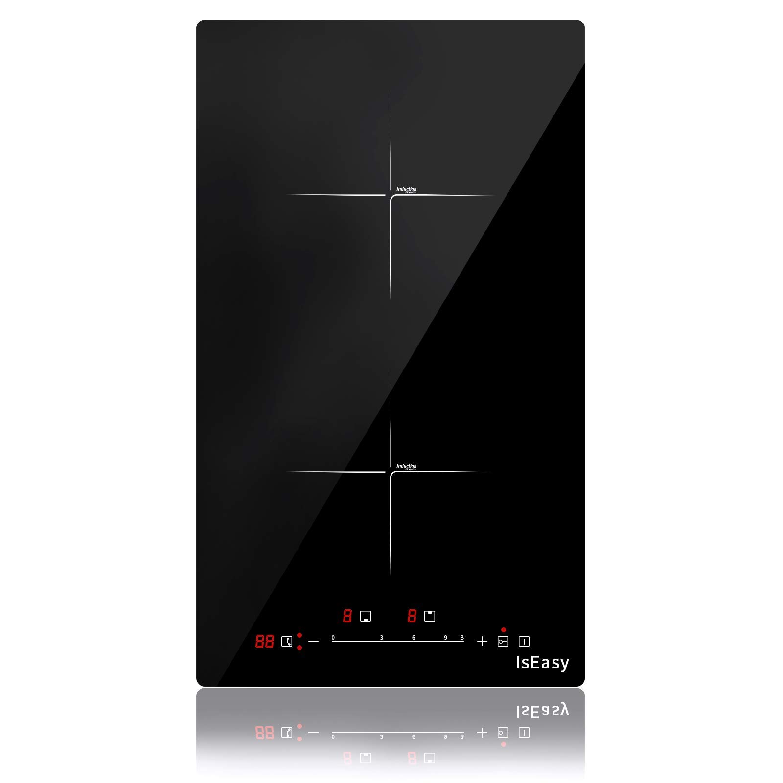 Double Induction Cooktop - 3400W Electric Induction Stove with 2 Zones, 29cm Built-in Ceramic Glass Surface, Touch Controls & Timer - Perfect for Home Kitchen, RV, and Small Spaces