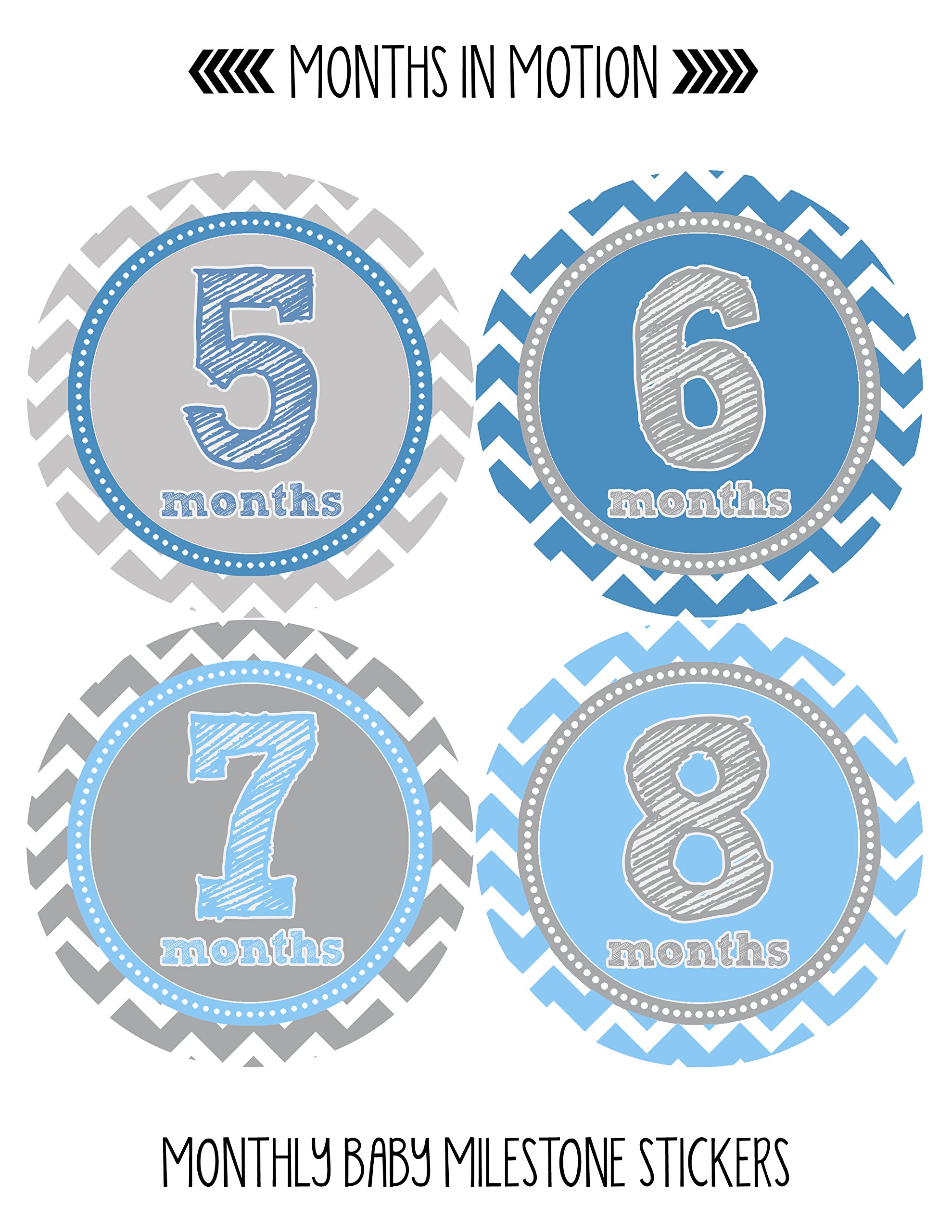 Baby Monthly Milestone Stickers for Newborn Boys - Adhesive Photo Props for First Year Growth Tracking - Perfect for Baby Albums, Scrapbooking & Monthly Photos