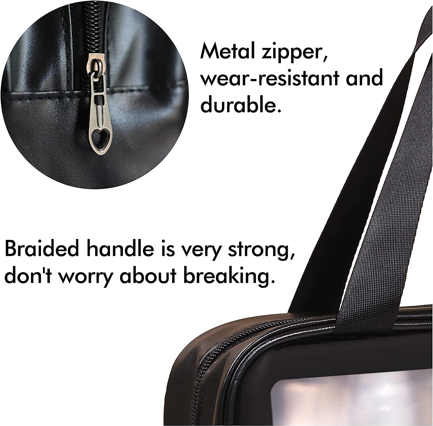 Flywind 3-Piece Waterproof Travel Toiletry Bag Set for Women & Men - Translucent Cosmetic Organizer with Large Capacity for Toiletries & Makeup Accessories (Black) | Perfect for Air Travel, Camping & Gym Essentials