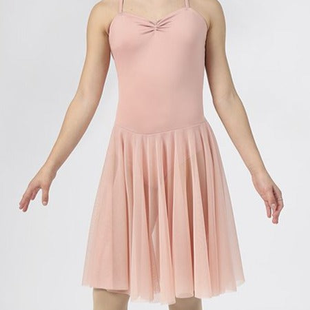 Mondor Women's Romantic Pink Figure Skating Dress - Elegant & Comfortable for Ice Skating Performances & Competitions