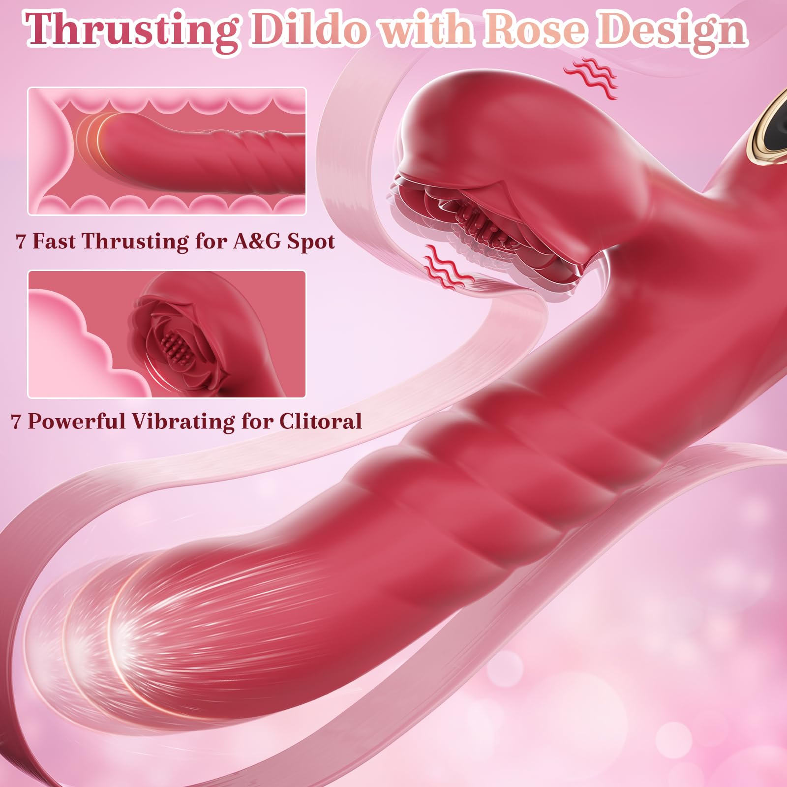 7-Speed Thrusting Rabbit Vibrator for Women - Waterproof G Spot & Clitoral Stimulator with 7 Vibration Modes | Perfect for Couples Play, Solo Pleasure & Sensual Massage