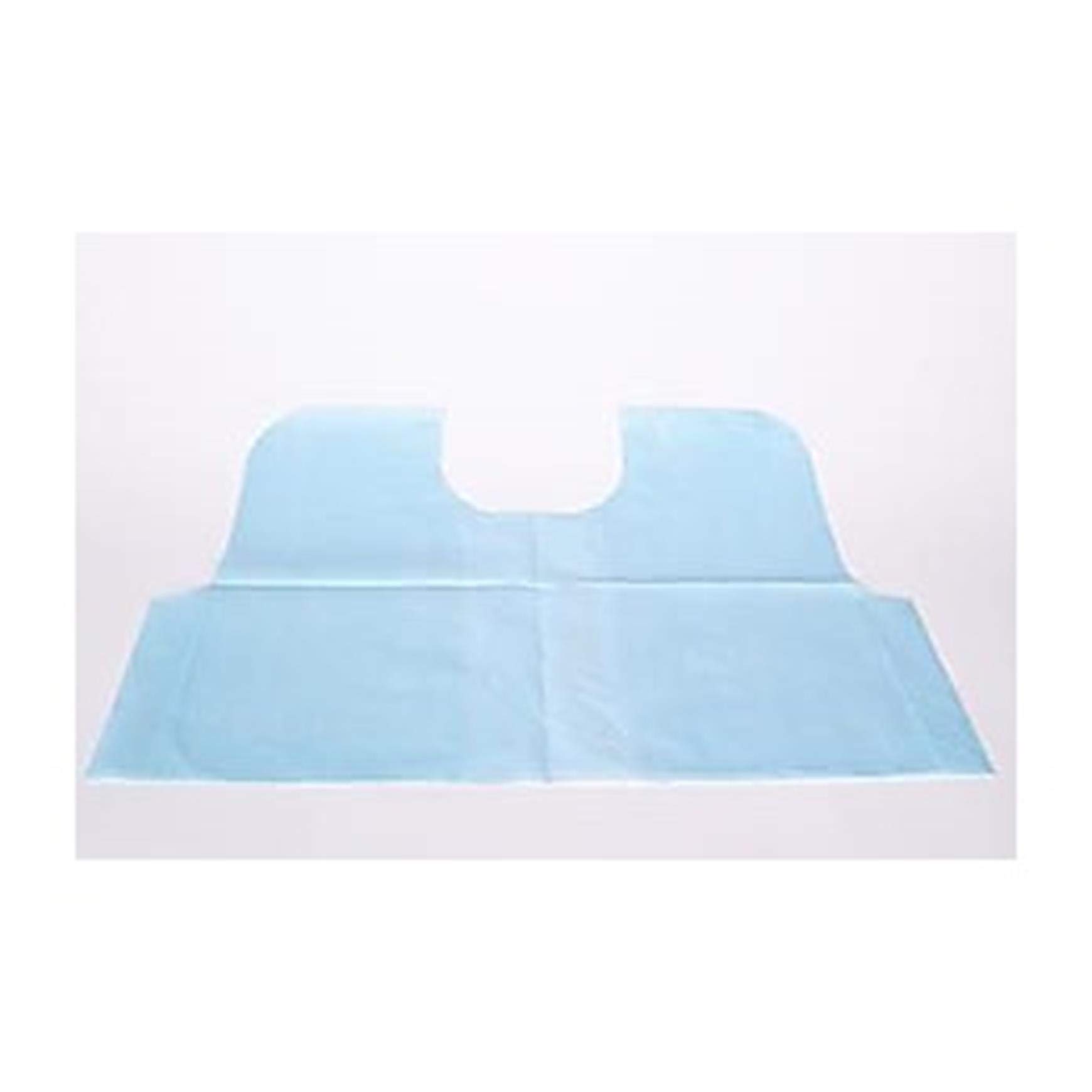 TIDI Products TID 980854 Disposable Poly/Tissue X-Ray Cape with Front or Back Opening - Sky Blue, 30