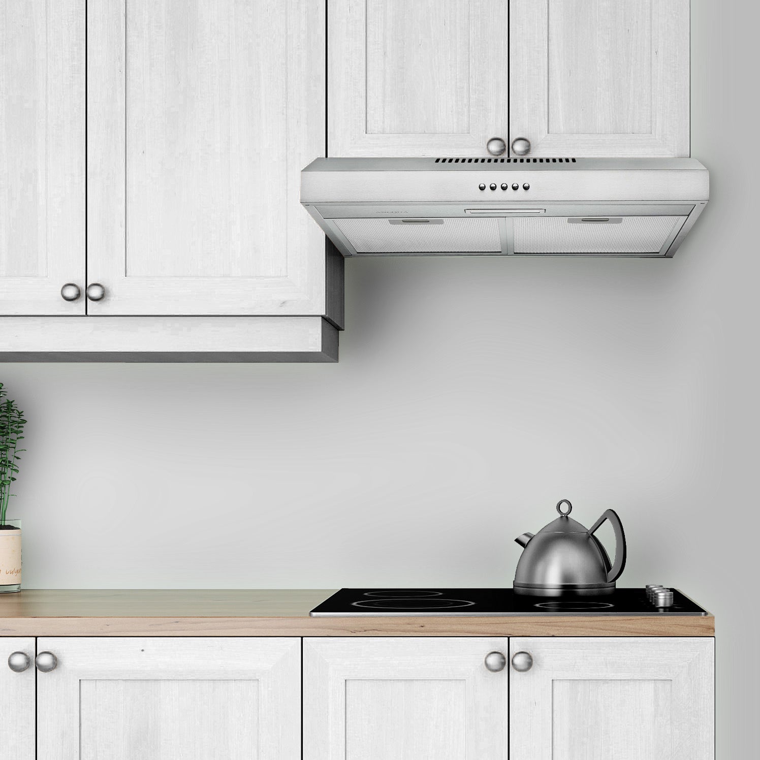 24 Inch Stainless Steel Convertible Under Cabinet Range Hood - Powerful Kitchen Ventilation for Smoke & Odor Removal - Perfect for Home Cooking, Baking & Grilling