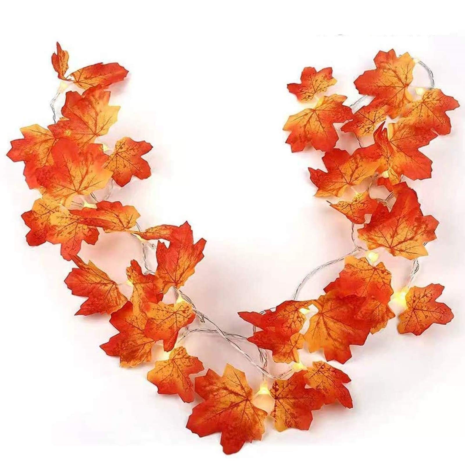 Twinkle Star 2 Pack Maple Leaf String Lights - 20 LED 11FT Battery Operated Thanksgiving Decorations for Indoor, Halloween & Fall Festival | Perfect for Home, Party, Wedding & Seasonal Displays