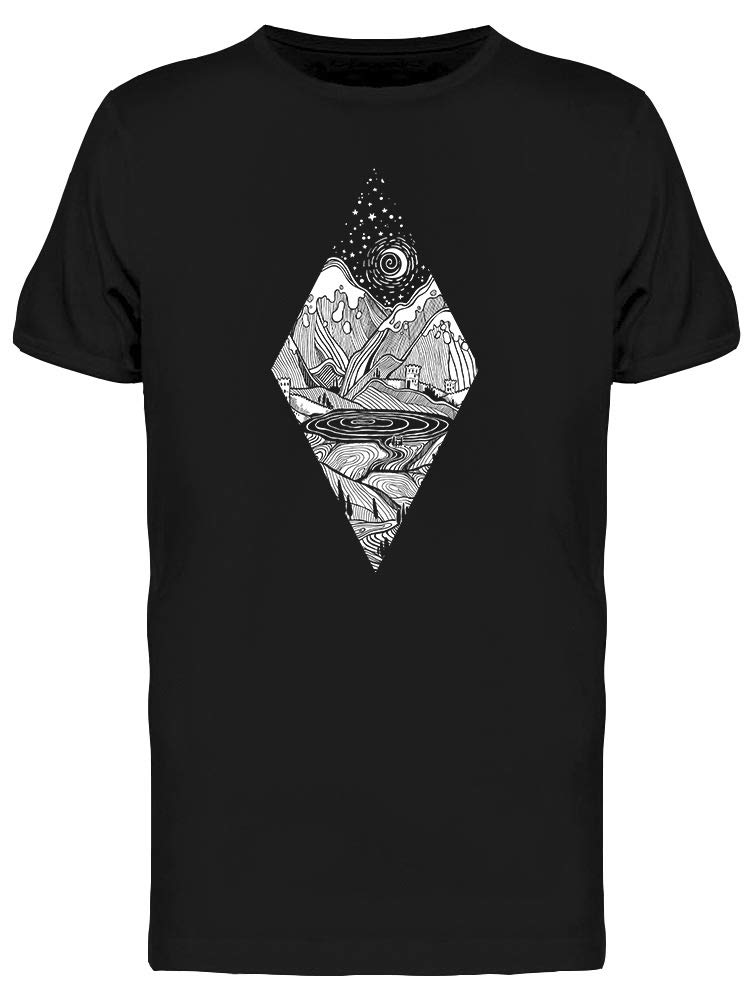 Wild Linear Natural Landscape Graphic T-Shirt for Men - Casual Comfort Fit Cotton Tee for Outdoor Adventures & Everyday Wear