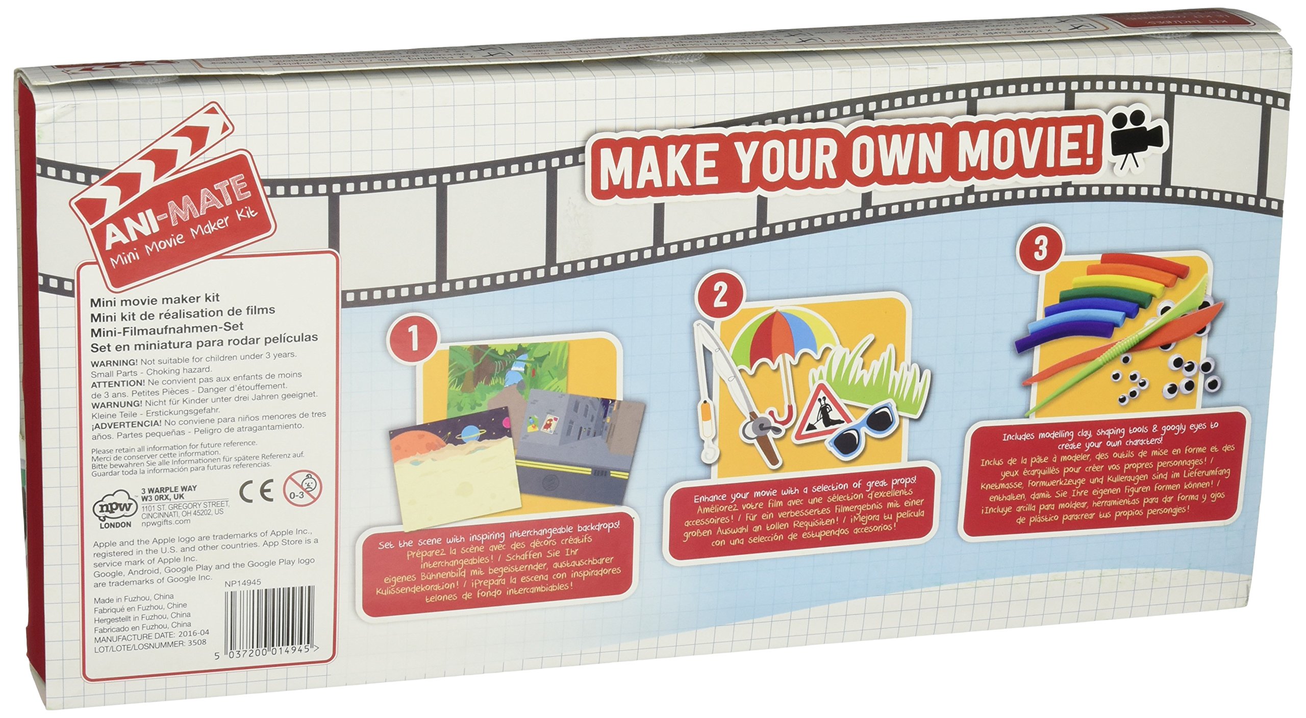 NPW-USA ANI-Mate Clay Animation Movie Maker Kit - Professional Stop Motion Studio Set for Kids & Beginners - Create DIY Claymation Films at Home or School