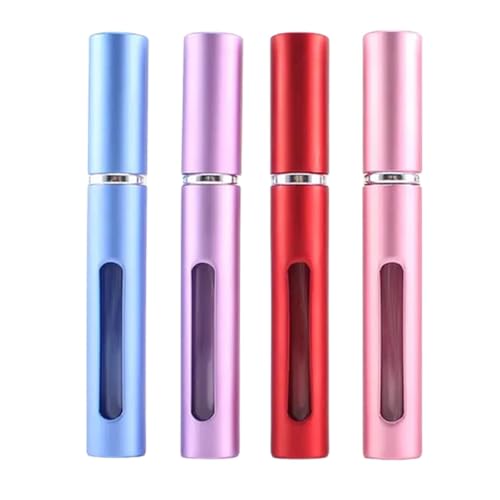 55ml Fine Mist Empty Spray Bottles - 4 Pack Mini Travel Refillable Plastic Bottles for Perfume, Makeup, Cleaning & Hair Care | Portable & Leak-Proof Cosmetic Containers | Ideal for Travel, Gym, Salon & Home Use (Diamond Design)