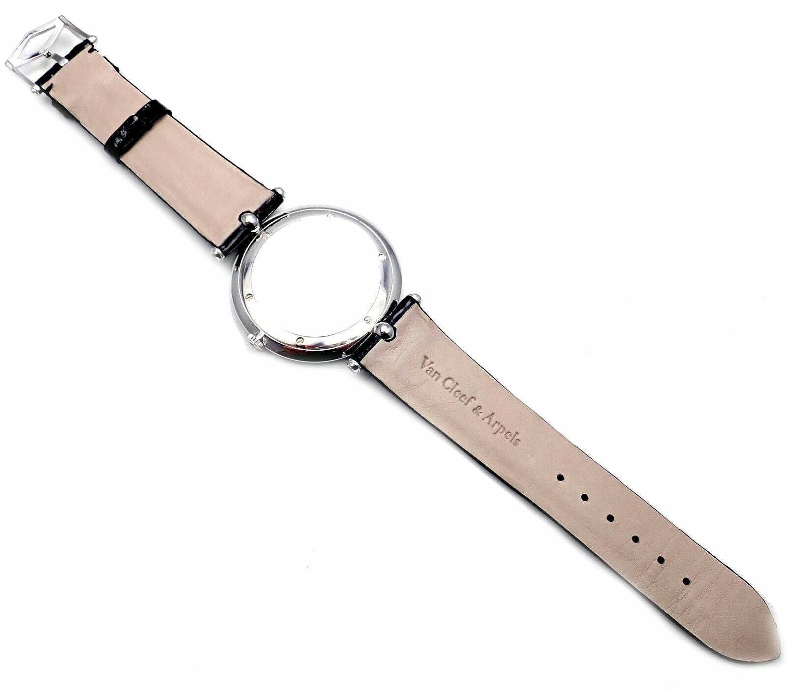 Authentic Van Cleef & Arpels Pierre Arpels 18K White Gold Diamond 42mm Luxury Watch for Men - Perfect for Formal Events & Business Occasions