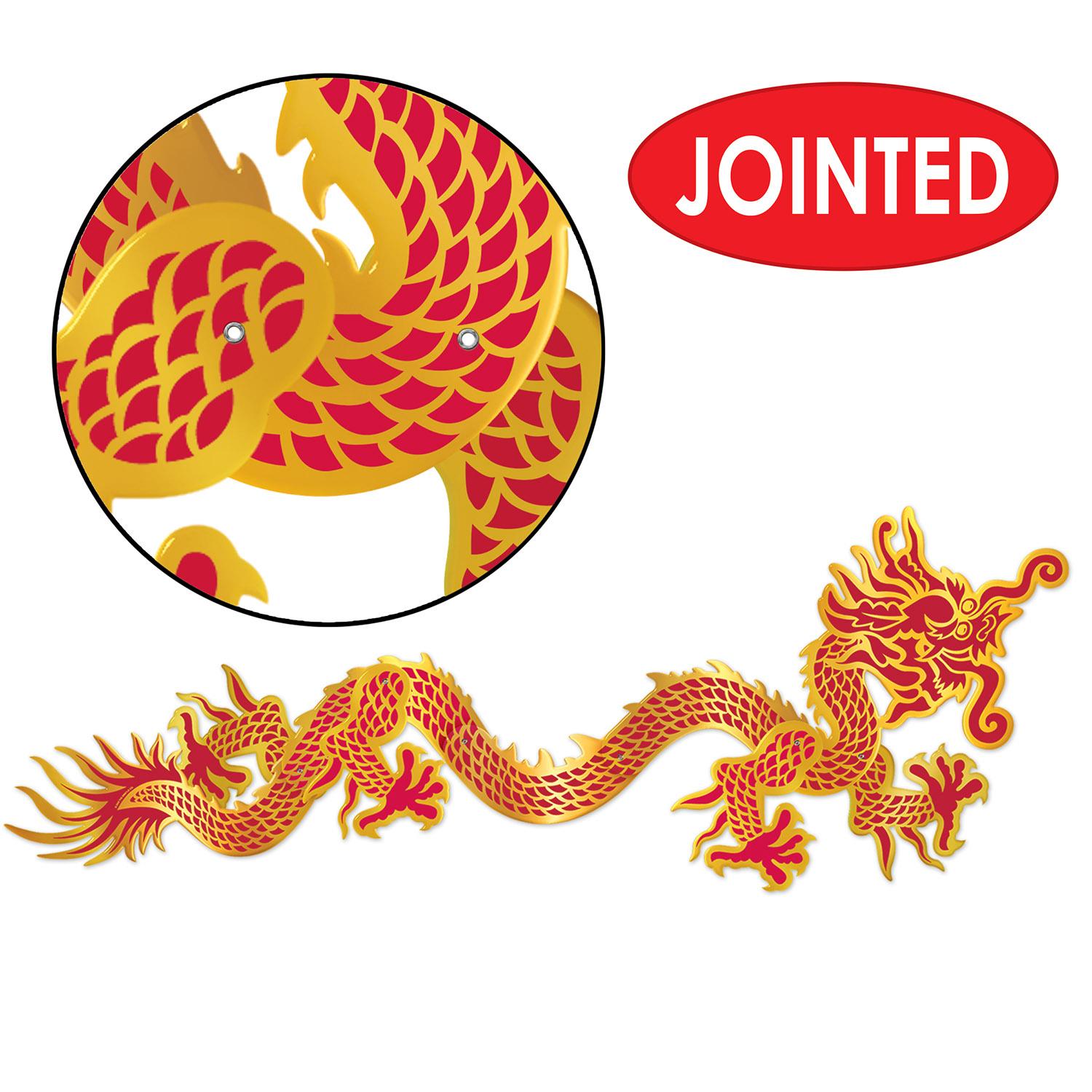 12 Pack Beistle 3 ft. Jointed Dragon Party Decorations - Halloween, Birthday, Chinese New Year Party Supplies for Home & Outdoor Decor