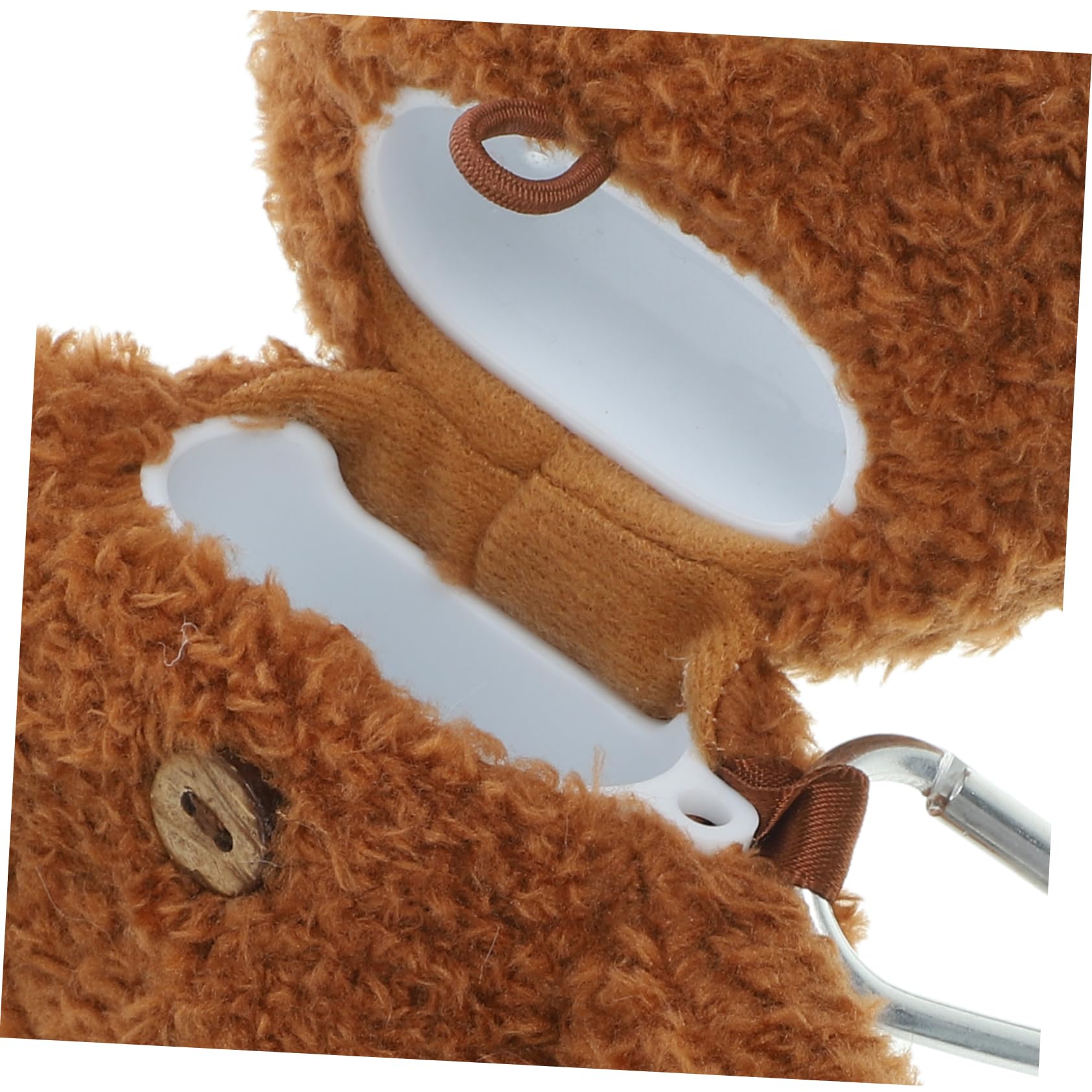2PCS Cute Plush Bear Earphone Case Cover - Adorable Wireless Earbuds Protector for AirPods & Bluetooth Headphones - Perfect Gift for Kids & Music Lovers (Home, Travel, Gym Use)
