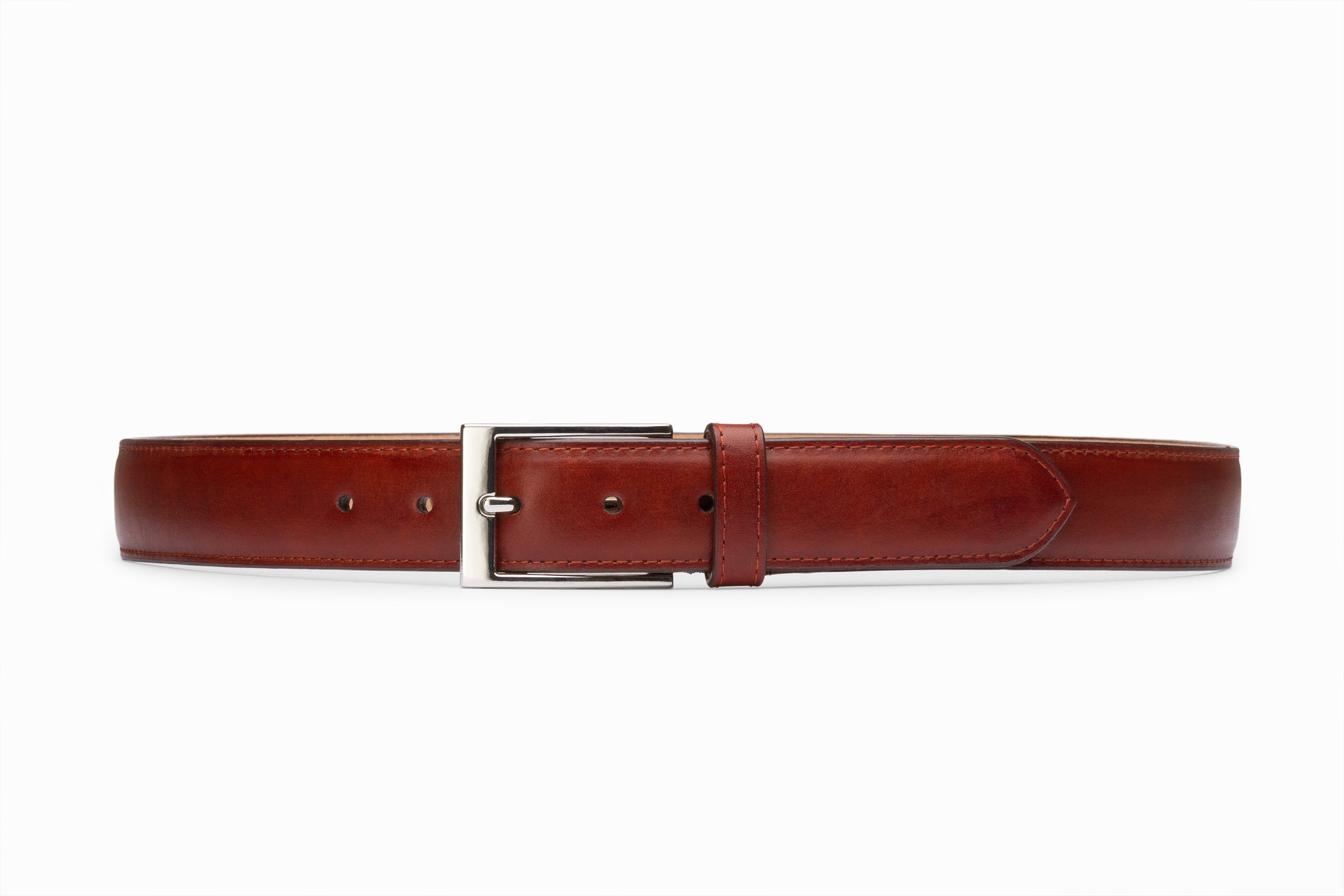 Premium Genuine Leather Flat Belt in Cognac - Stylish & Durable for Men's Fashion | Perfect for Casual Wear, Office & Formal Occasions