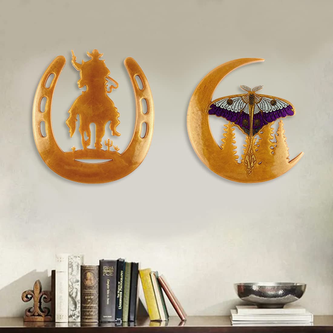 Voyyphixa 2-Piece DIY Resin Molds Set - Crescent Moon, Cowboy Rider & Butterfly Silicone Molds for Epoxy Crafting | Halloween Home Decor, Wall Art & Coaster Making | Perfect for DIY Gifts, Table Centerpieces & Party Decorations