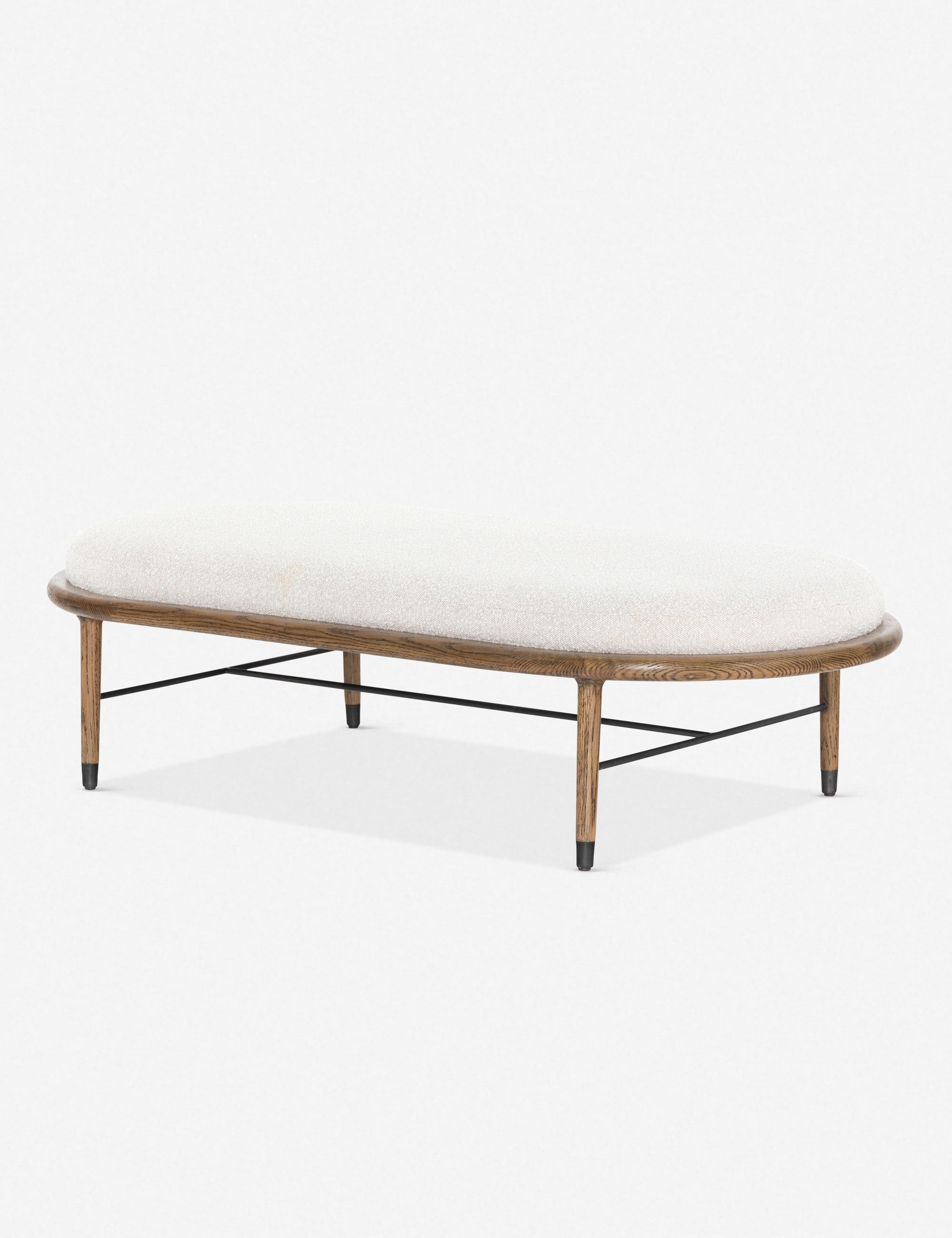 Alban Bench - Modern Wooden Bench with Solid Oak Frame, Comfortable Seat for Living Room, Bedroom, or Entryway - Perfect for Home Decor, Indoor Seating, and Small Spaces