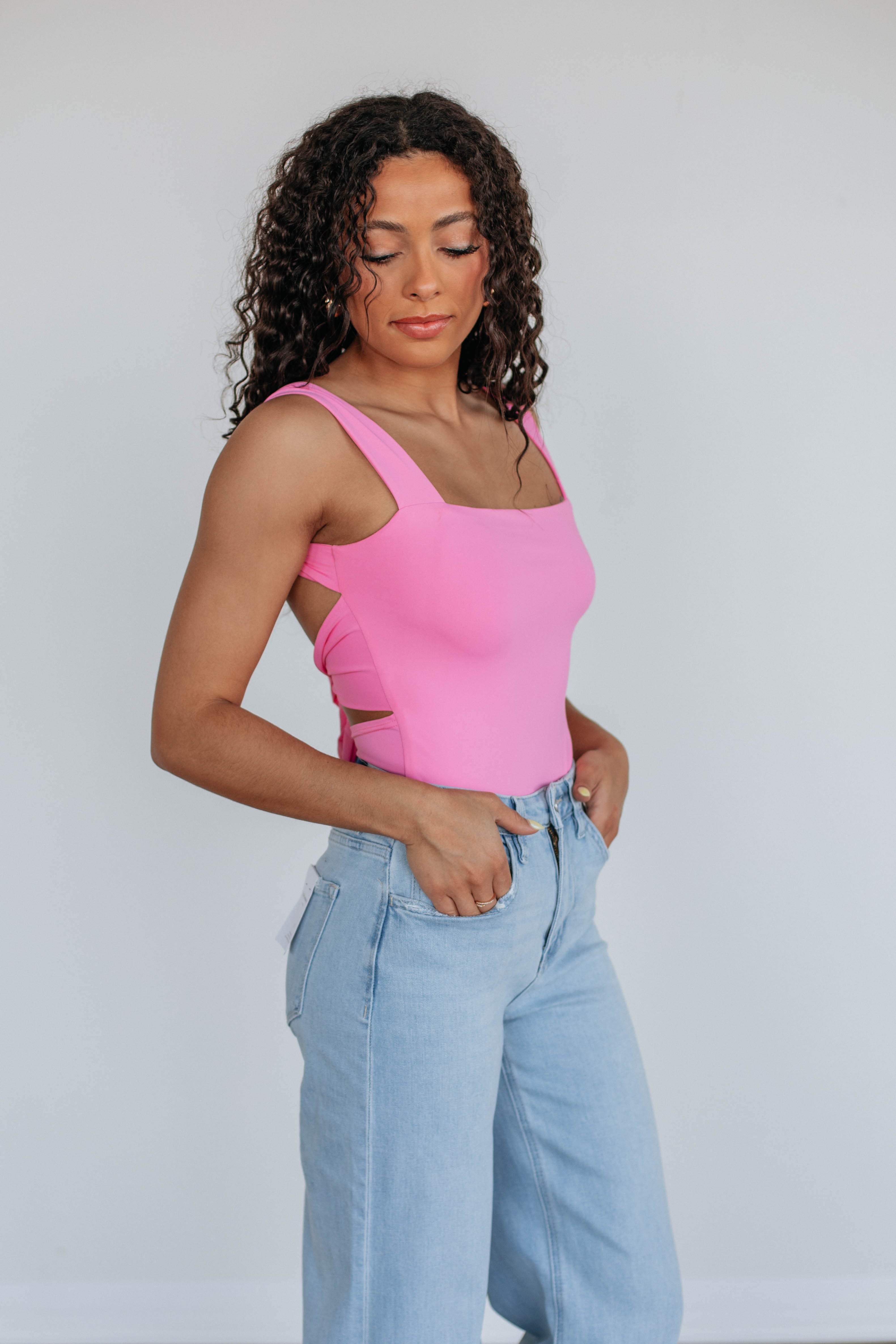 Get Obsessed Women's Bodysuit - Bubblegum Pink Stretchy Seamless T-Shirt for Casual Wear & Layering | Perfect for Everyday Outfits, Date Nights & Lounge