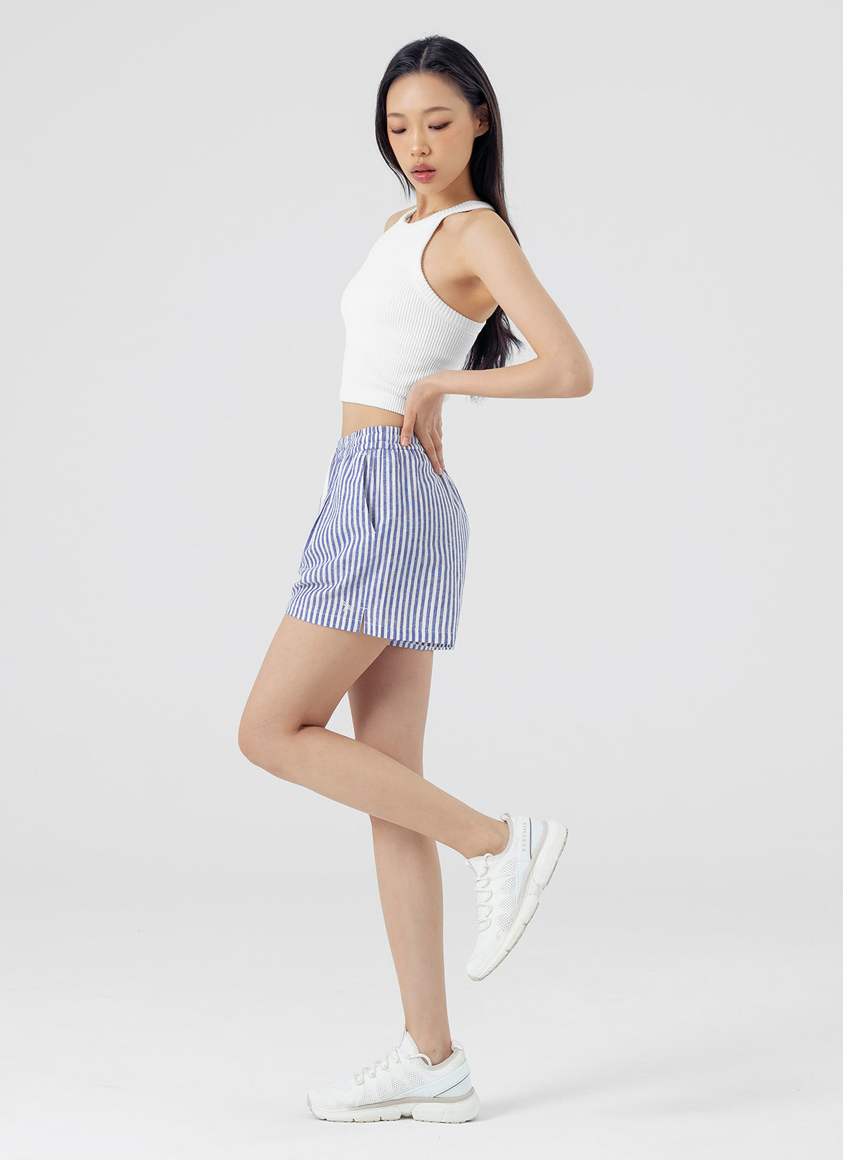 Soft Stripe Shorts for Women - Comfortable Cotton Lounge Shorts with Elastic Waistband | Perfect for Yoga, Running, and Summer Vacation