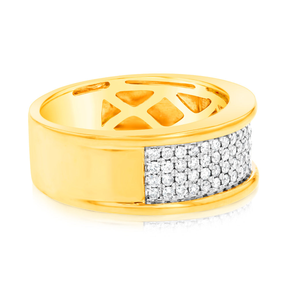3/4 Carat Diamond Men's Ring in 10K Yellow Gold - Perfect for Weddings, Anniversaries & Special Occasions