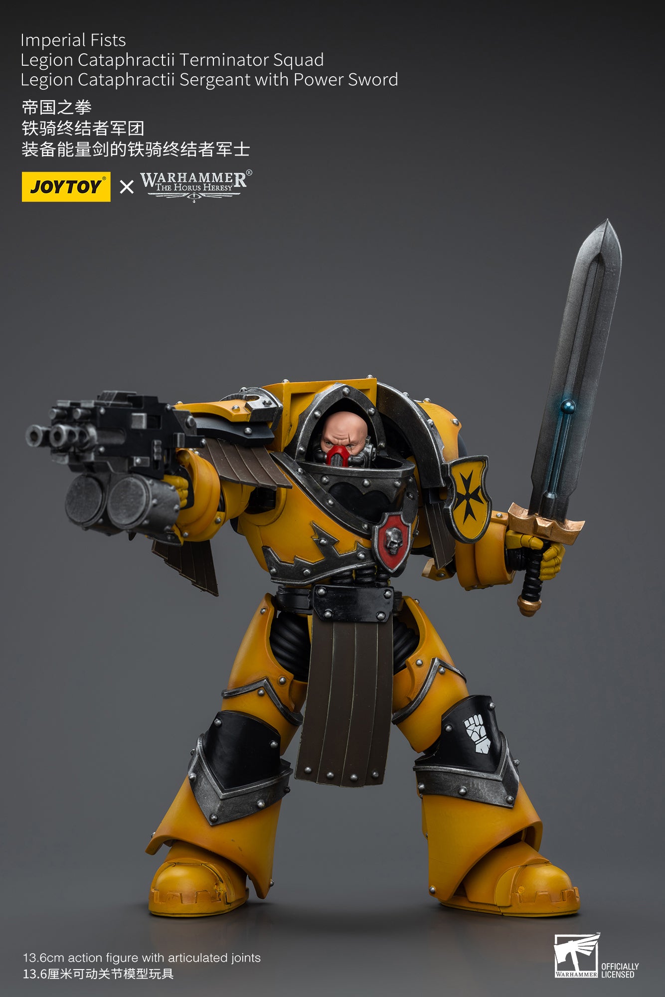 1/18 Scale JOYTOY Warhammer The Horus Heresy Imperial Fists Legion Cataphractii Terminator Squad Action Figures - Perfect for Collectors, Wargaming & Display