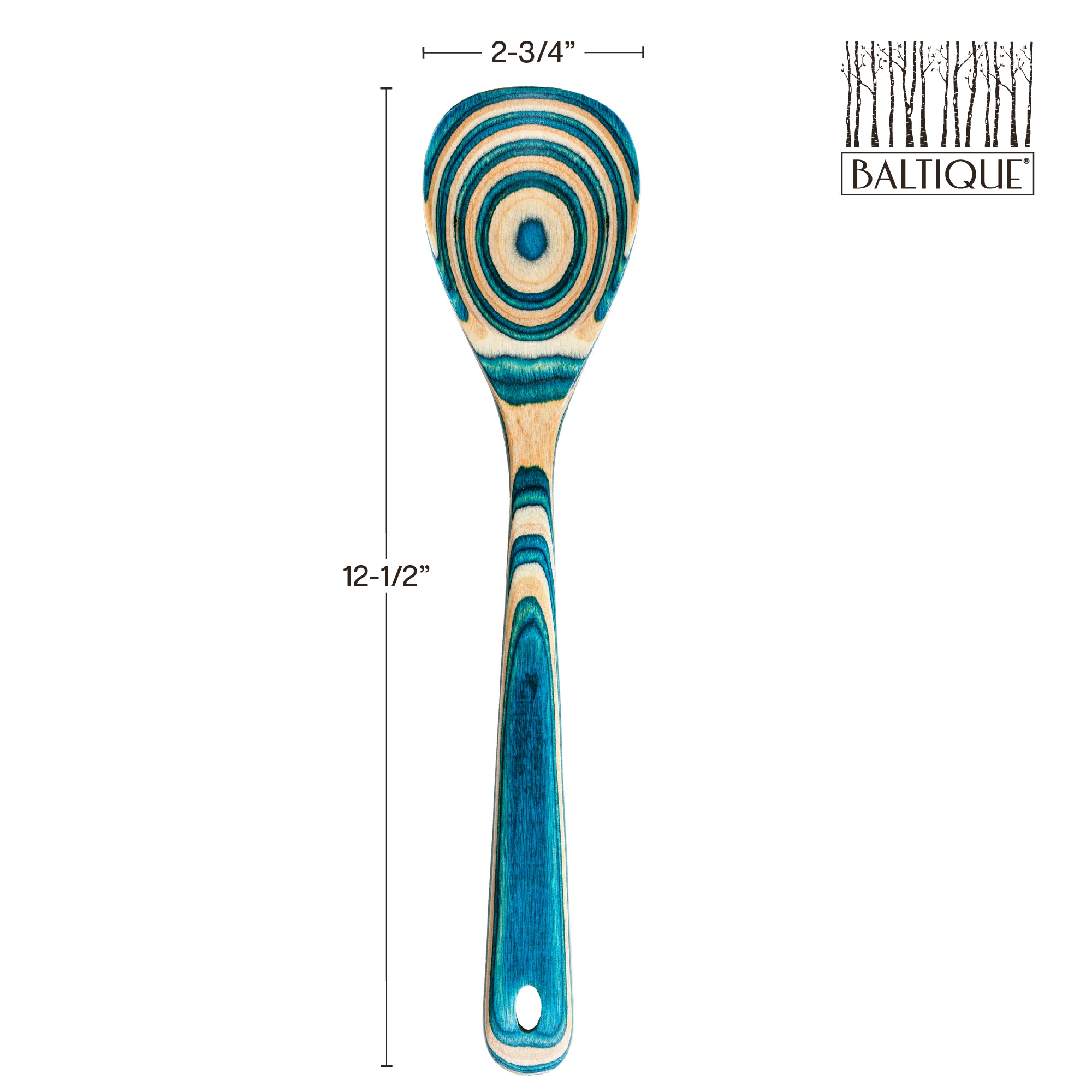Baltique® Mykonos Collection Wooden Cooking Spoon - 12.5 Inch Premium Kitchen Utensil for Stirring, Mixing & Serving - Perfect for Soups, Sauces & Pasta Dishes