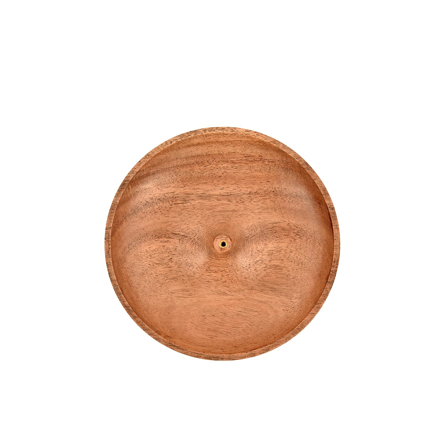 Premium Acacia Wood Round Incense Holder & Ash Catcher - 5
