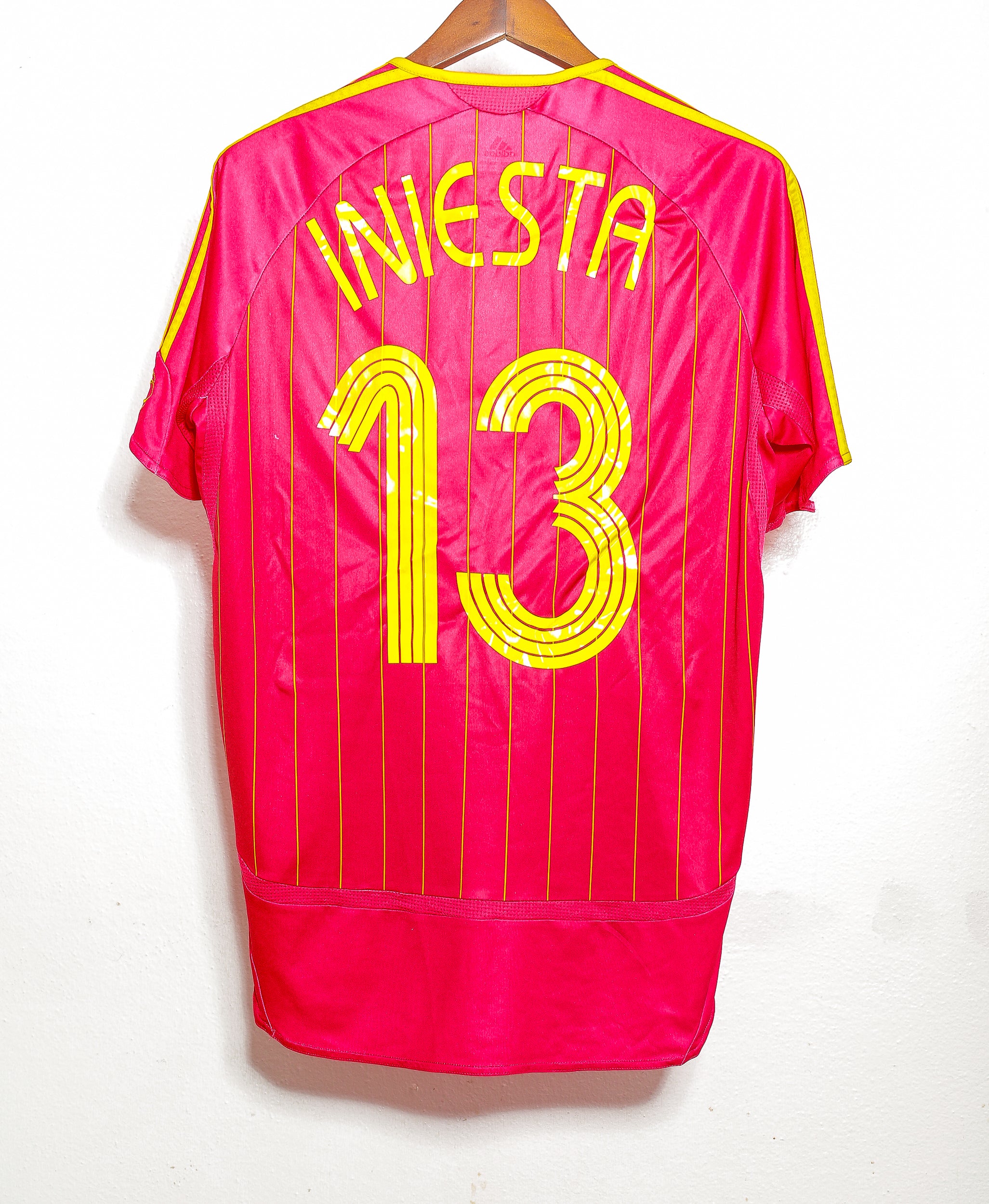 Authentic 2006 Spain Home Soccer Jersey #13 Andres Iniesta (Men's Size) - Perfect for Matchdays, Fan Events & Collectibles