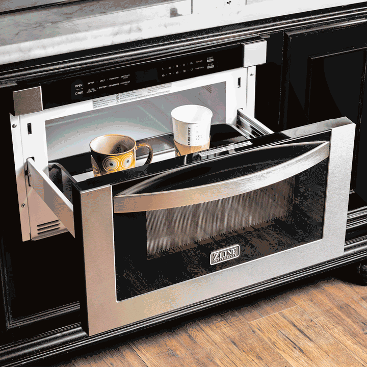 ZLINE 24 Inch 1.2 cu. ft. Built-In Microwave Drawer - Stainless Steel, Under Counter Installation for Modern Kitchens & RVs