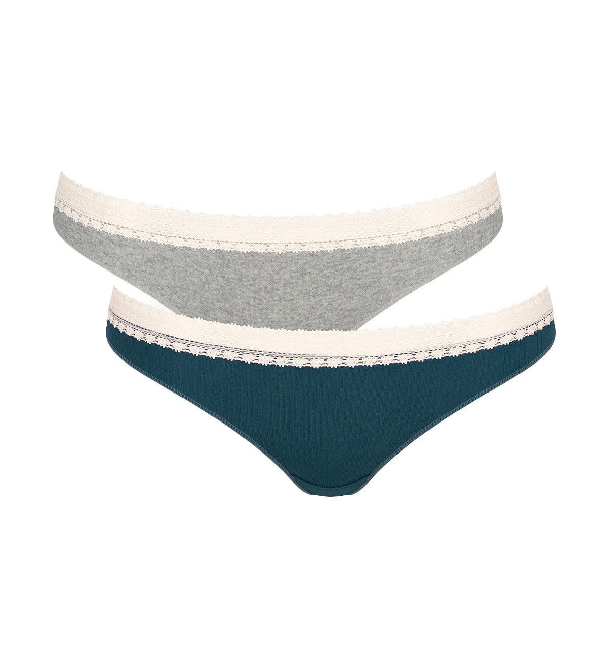 SLOGGI GO RIBBED BRAZILIAN PANTIES 2-PACK - Comfortable Cotton Underwear for Women, Everyday Wear & Lounge