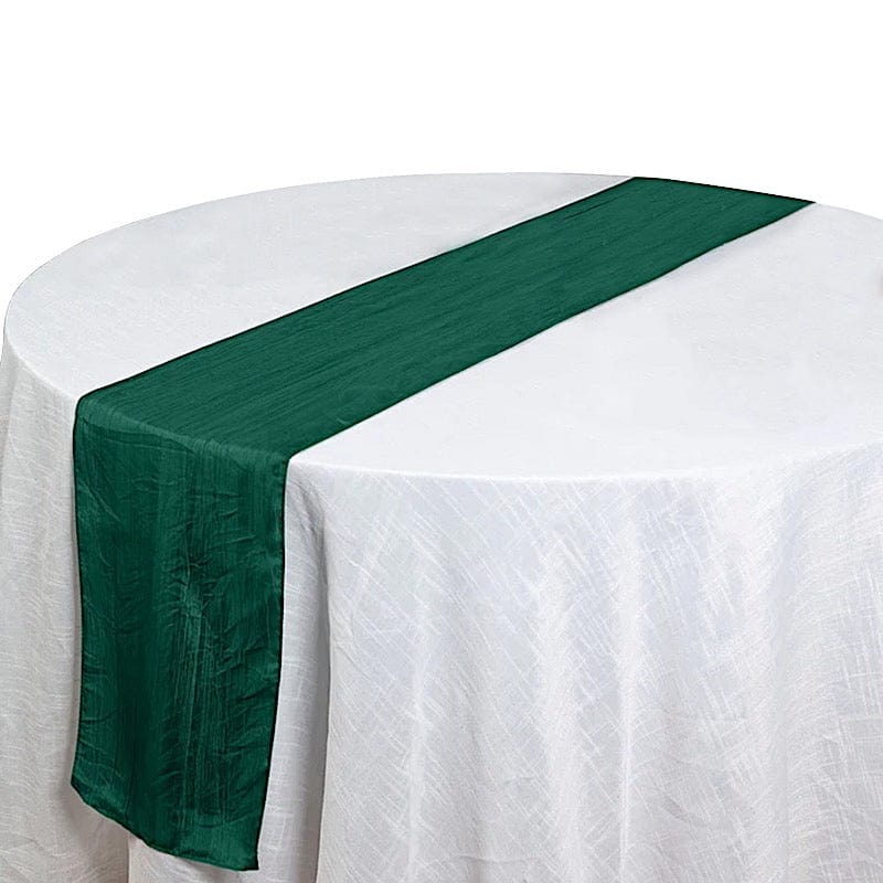 12-Pack 108-Inch Metallic Accordion Crinkled Taffeta Table Runner for Wedding, Party, Holiday & Home Decor - Elegant Dining Table Decorations