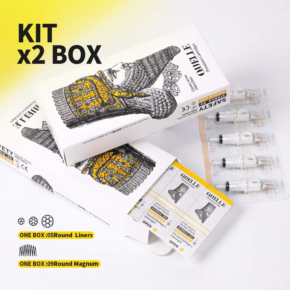Hawink Rotary Tattoo Machine Pen with 40pcs Cartridges Needles - Professional CNC-Q2F40 Tattoo Gun for Artists | Perfect for Tattoo Shops, Home Studios & Beginners