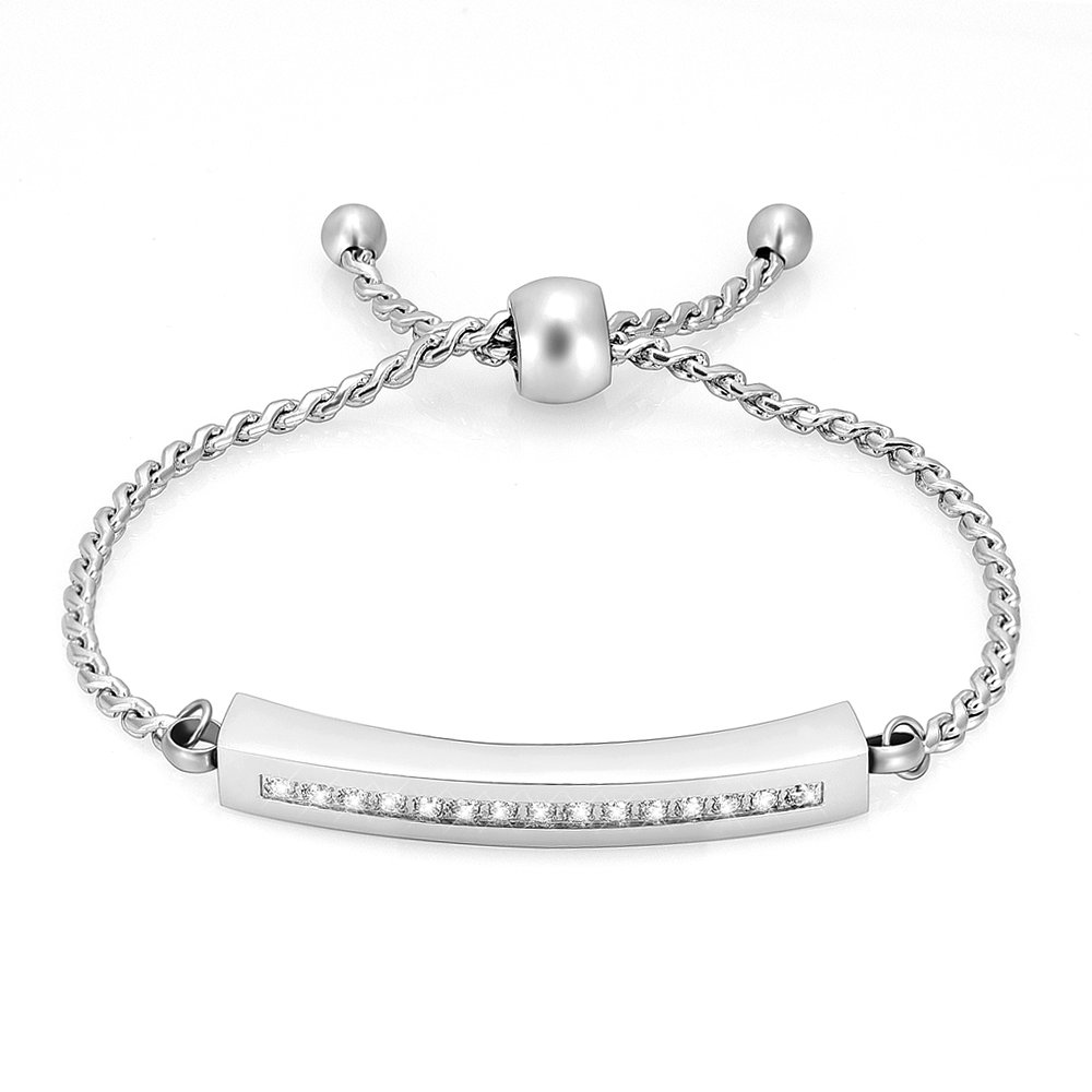 Shiny Crystal Cremation Bracelet for Women - Memorial Jewelry with Cube Urn Locket for Ashes - Keepsake Gift for Loved Ones (Perfect for Remembrance & Special Occasions)
