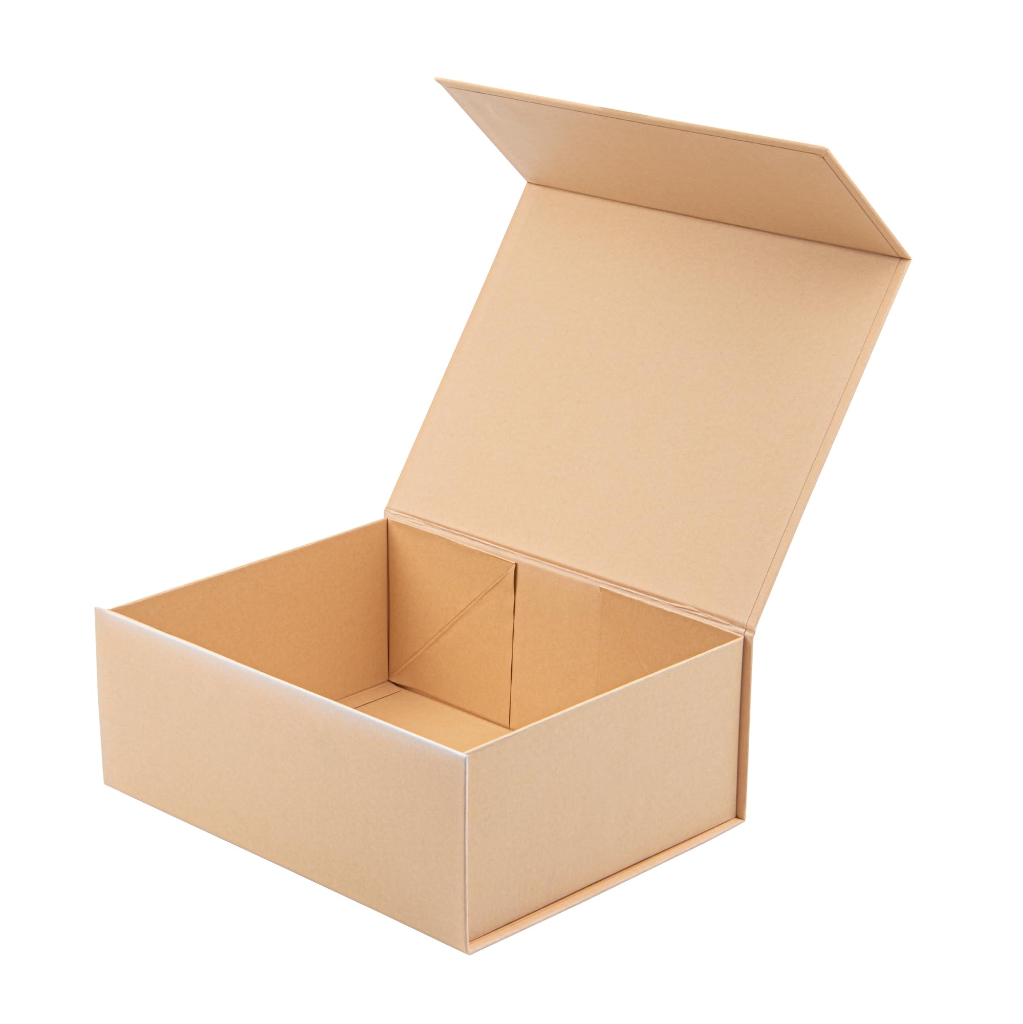 Restaurantware 10.5 x 8 x 4 Inch Magnetic Gift Boxes - Set of 10 Collapsible Kraft Paper Luxury Storage Boxes with Built-In Lid | Food Safe & Grease-Resistant | Perfect for Groomsman Gifts, Bridesmaid Proposals, Wedding Favors & Party Decorations