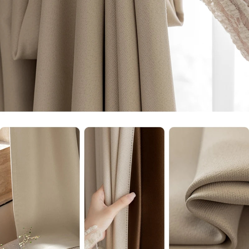 Amina Chenille Blackout Curtains - Thermal Insulated Custom Window Drapes for Bedroom & Living Room - Noise Reducing & Light Blocking for Better Sleep & Privacy