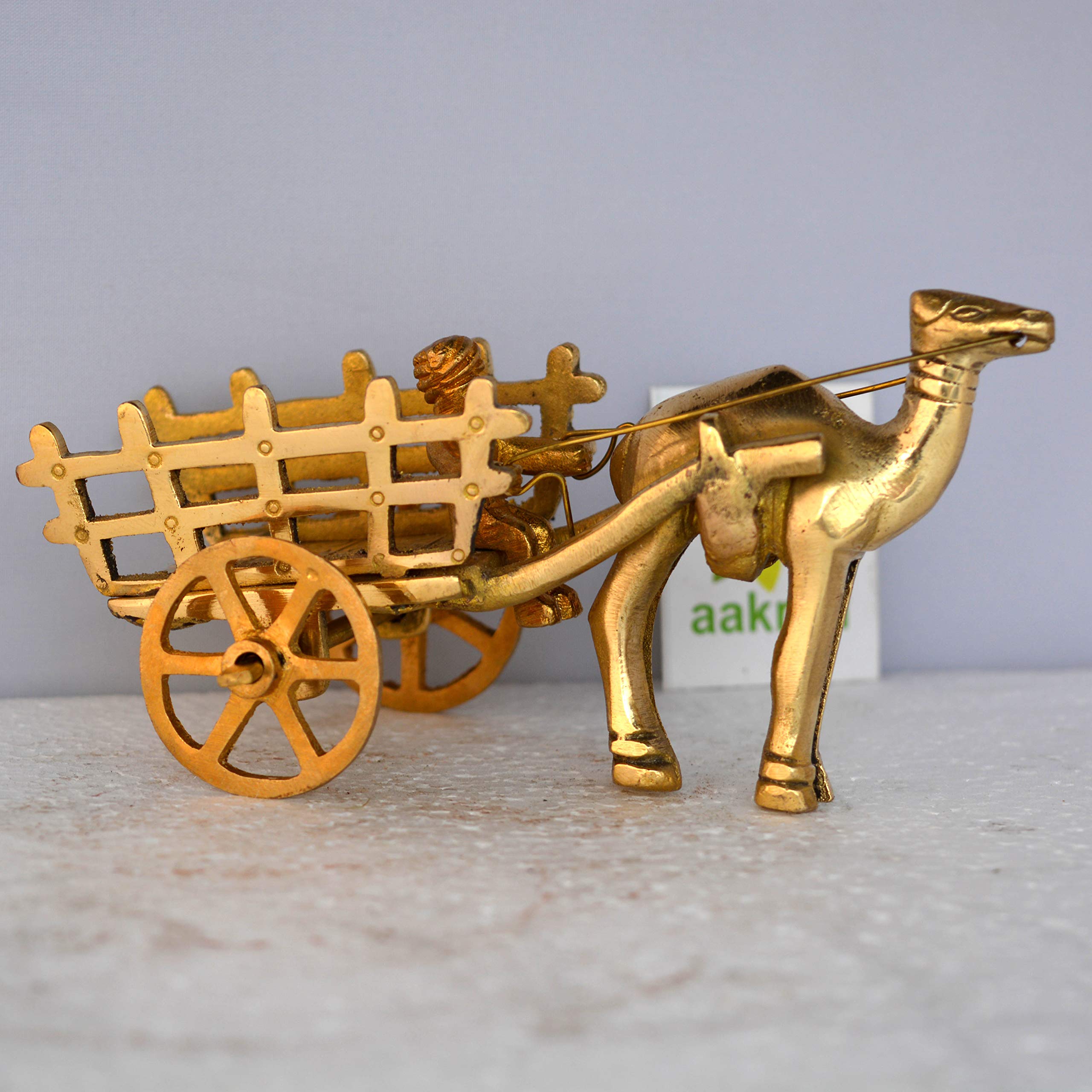 Handcrafted Brass Camel Cart Showpiece for Living Room Decor | Elegant Home Decoration & Housewarming Gift Idea | Perfect for Coffee Tables, Bookshelves & Mantel Displays