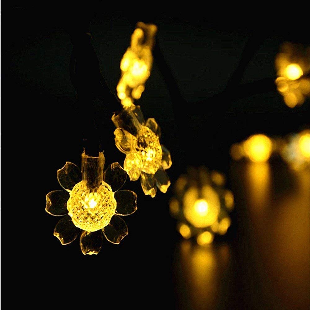 Solar Sunflower String Lights - 50 LED Waterproof 21ft Outdoor Solar Powered Fairy Lights for Garden, Patio, Christmas, Wedding & Party Decorations (Warm White) | Perfect for Backyard, Landscape, Holiday & Special Event Lighting