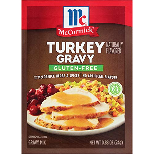 McCormick Gluten Free Turkey Gravy Mix - 0.88 oz Packets | Quick & Easy Thanksgiving Dinner Sauce | Perfect for Roasts, Mashed Potatoes & Holiday Meals