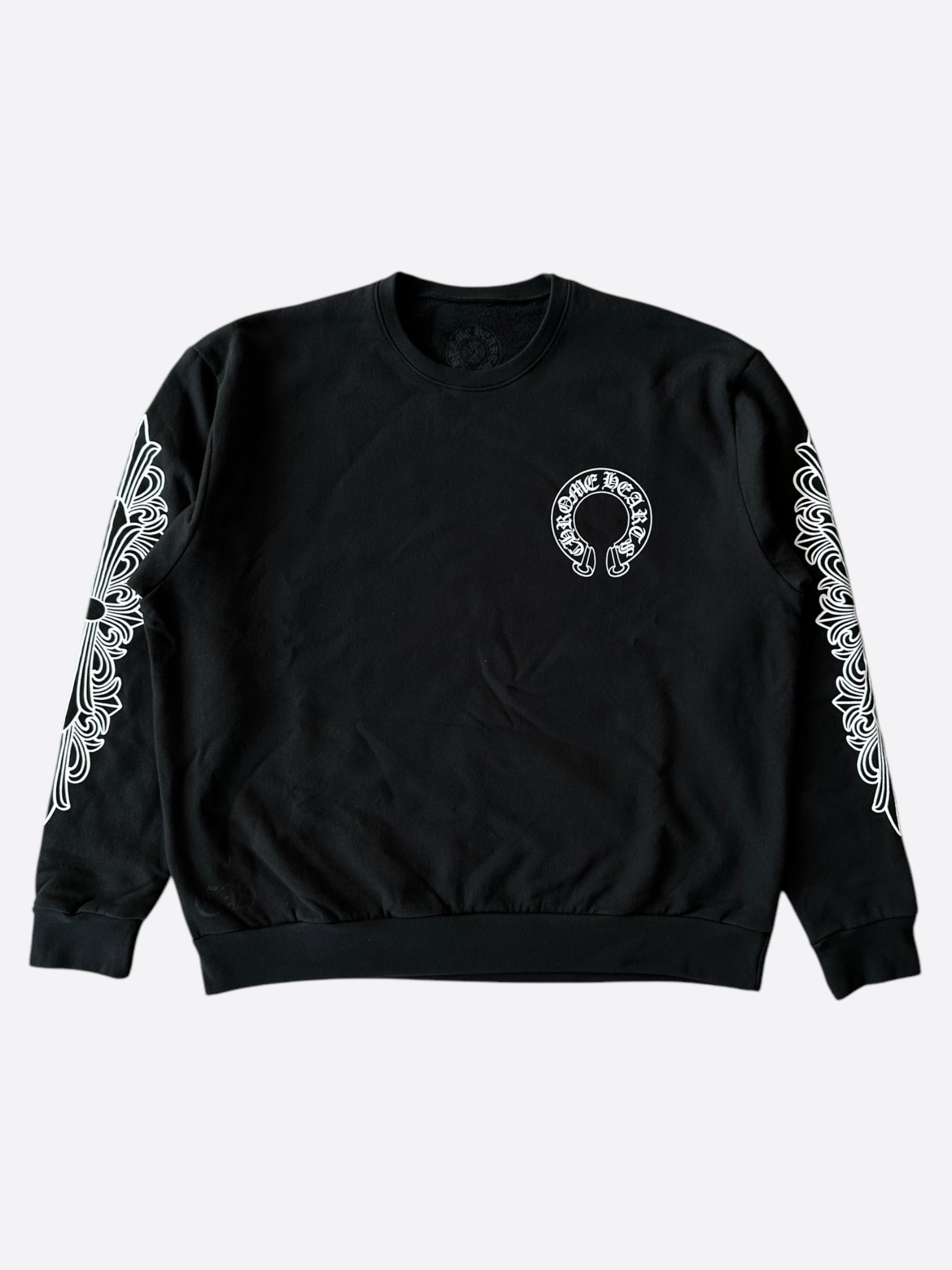 Chrome Hearts Black & White Horseshoe Logo Sweater for Men & Women | Luxury Fashion Pullover | Perfect for Casual Wear & Street Style Outfits