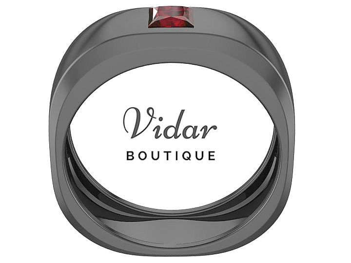 Unique Black Gold Men's Ruby Wedding Band Ring - Elegant & Durable for Engagement, Anniversary & Special Occasions