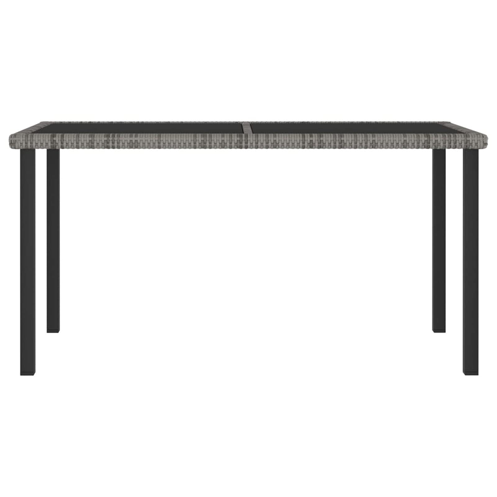 Tidyard 55.1 Inch Gray Poly Rattan Patio Dining Table - Outdoor Garden Table for Backyard, Balcony, Deck | Weather-Resistant Dining Furniture for Entertaining, BBQ Parties & Al Fresco Meals
