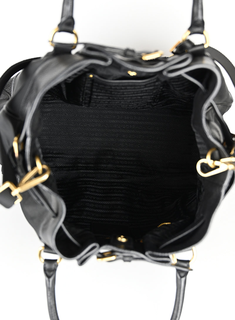 Prada Black Fabric Shopper Bag - Stylish & Spacious Tote for Women | Perfect for Work, Travel & Everyday Use