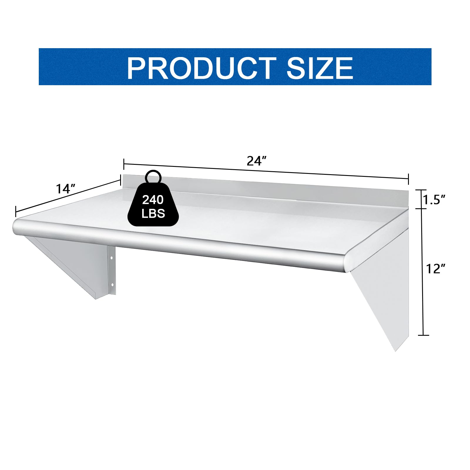 Stainless Steel Wall Mount Shelf 14