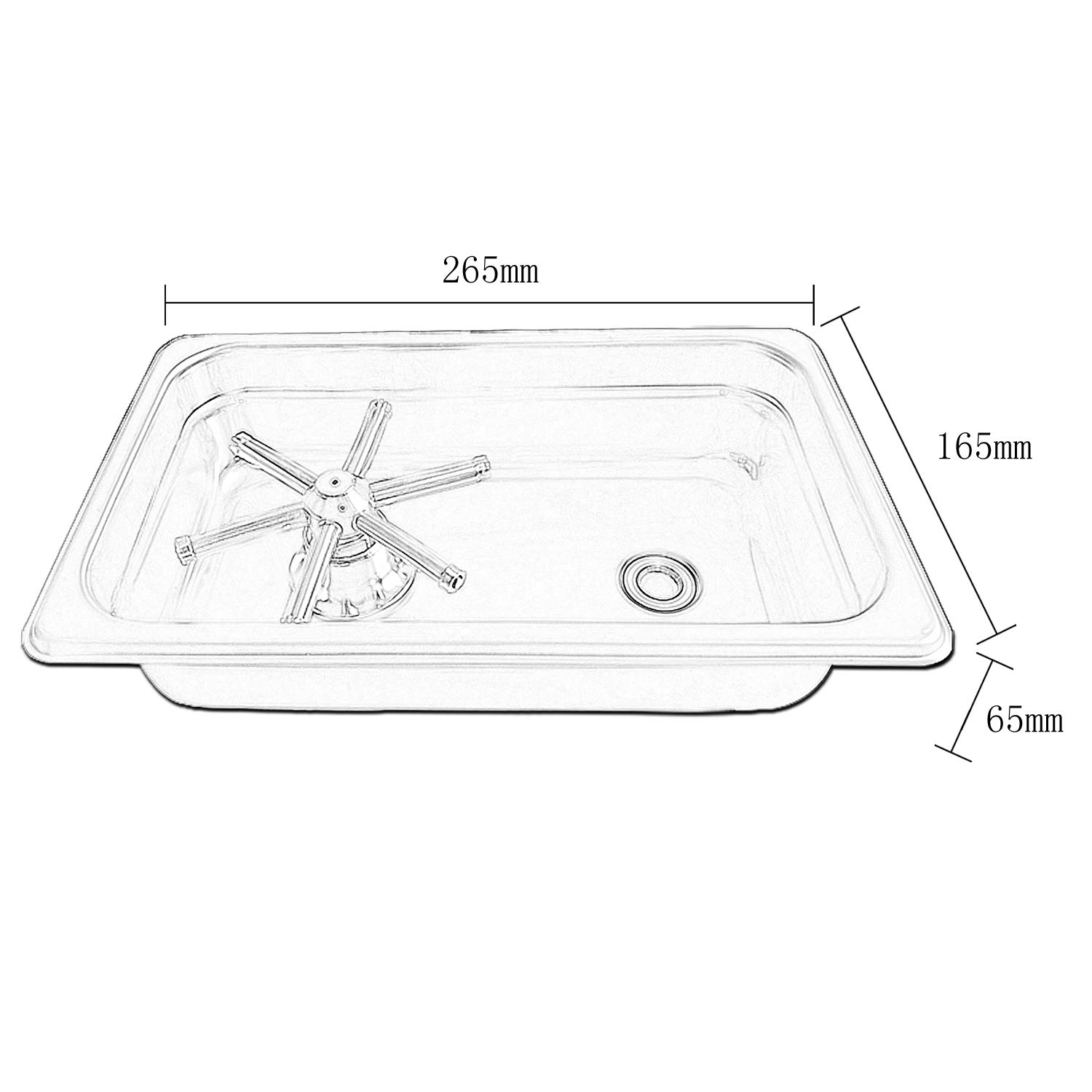 Premium Glass Rinser Cup Washer for Bar & Coffee Shop - YBB Pitcher Cleaner with Side Spray Nozzles, Drain & Drip Tray (10.4×6.5×2.6