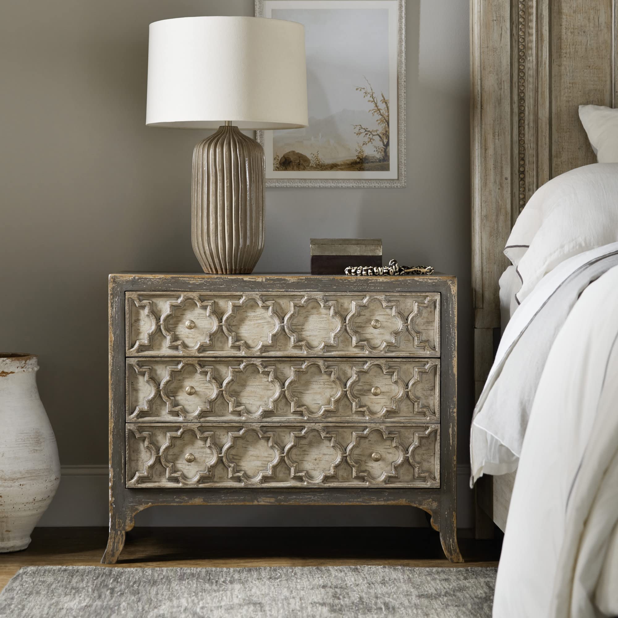 Hooker Furniture Alfresco Bellissimo Bachelor's Chest - Stylish Bedroom Dresser with 3 Drawers for Storage | Perfect for Small Spaces, Apartments & Guest Rooms