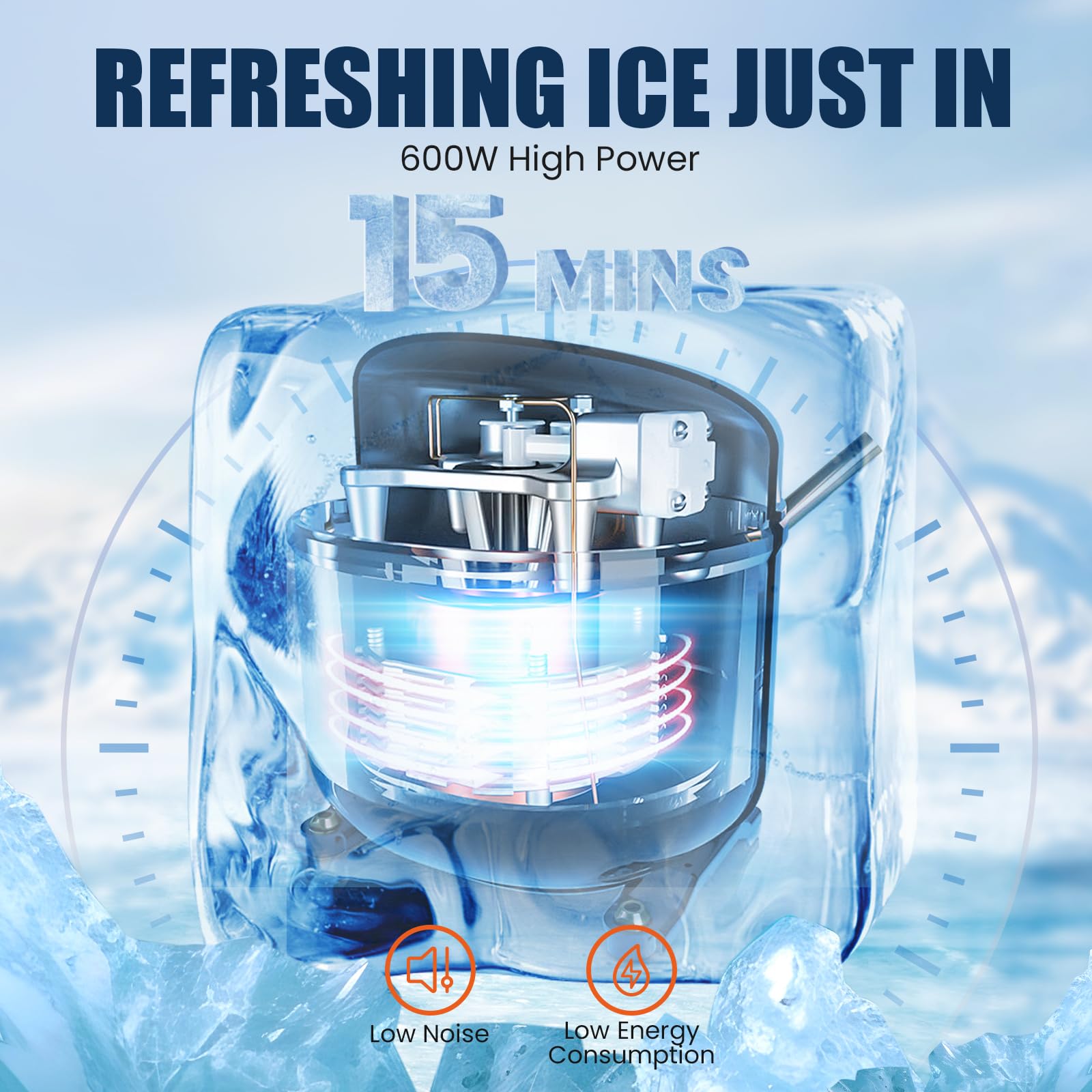 Commercial Ice Maker Machine 350Lbs/24H with 250Lbs Storage Bin - Heavy Duty Pro Compressor, ETL Certified, 700W Auto Self-Cleaning Stainless Steel Ice Machine for Bars, Restaurants, Cafes & Commercial Use - Perfect for High Volume Beverage Service & Food Preservation