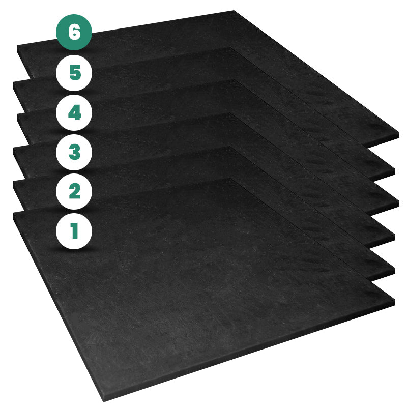 Non-Slip Rubber Floor Tiles Set of 6 - Interlocking Gym Mats for Home Workout, Playroom & Garage Flooring