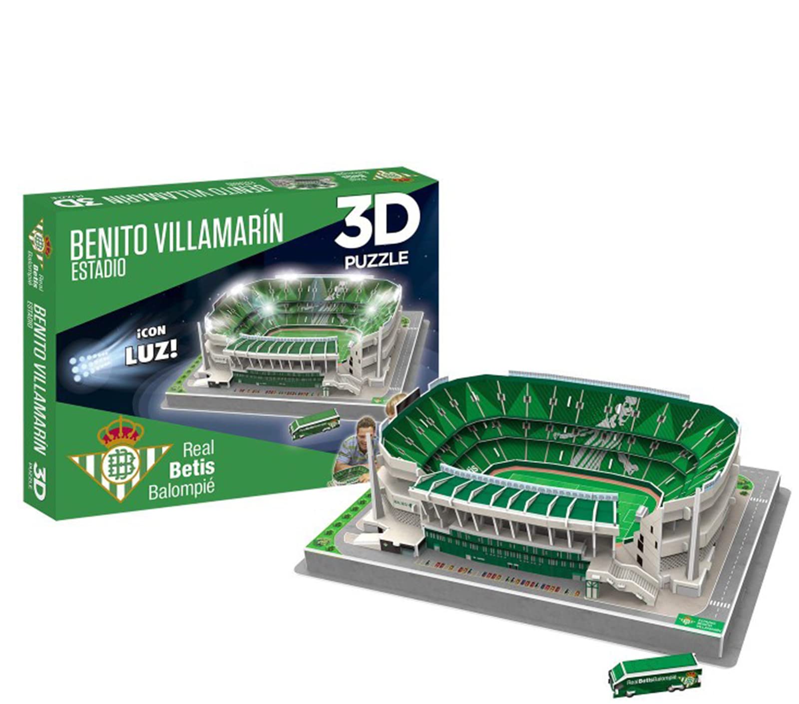 Royal Betis Football Club 3D Puzzle - Lopera Stadium Model Building Kit with LED Lights for Adults, DIY Football Souvenir & Collectible Gift for Soccer Fans | Home Decor, Office Display, Sports Memorabilia Collection