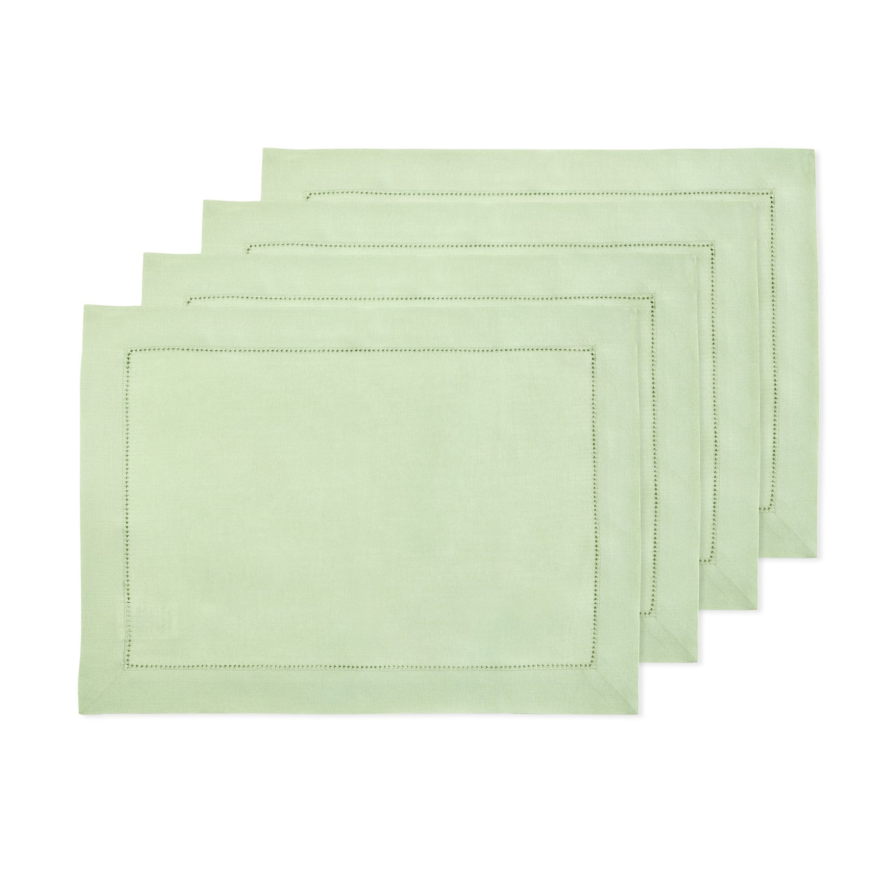Elegant Classic Hemstitch Placemats Set of 4 - Premium Linen Table Mats for Dining Room Decor - Perfect for Thanksgiving, Christmas Dinner & Formal Entertaining