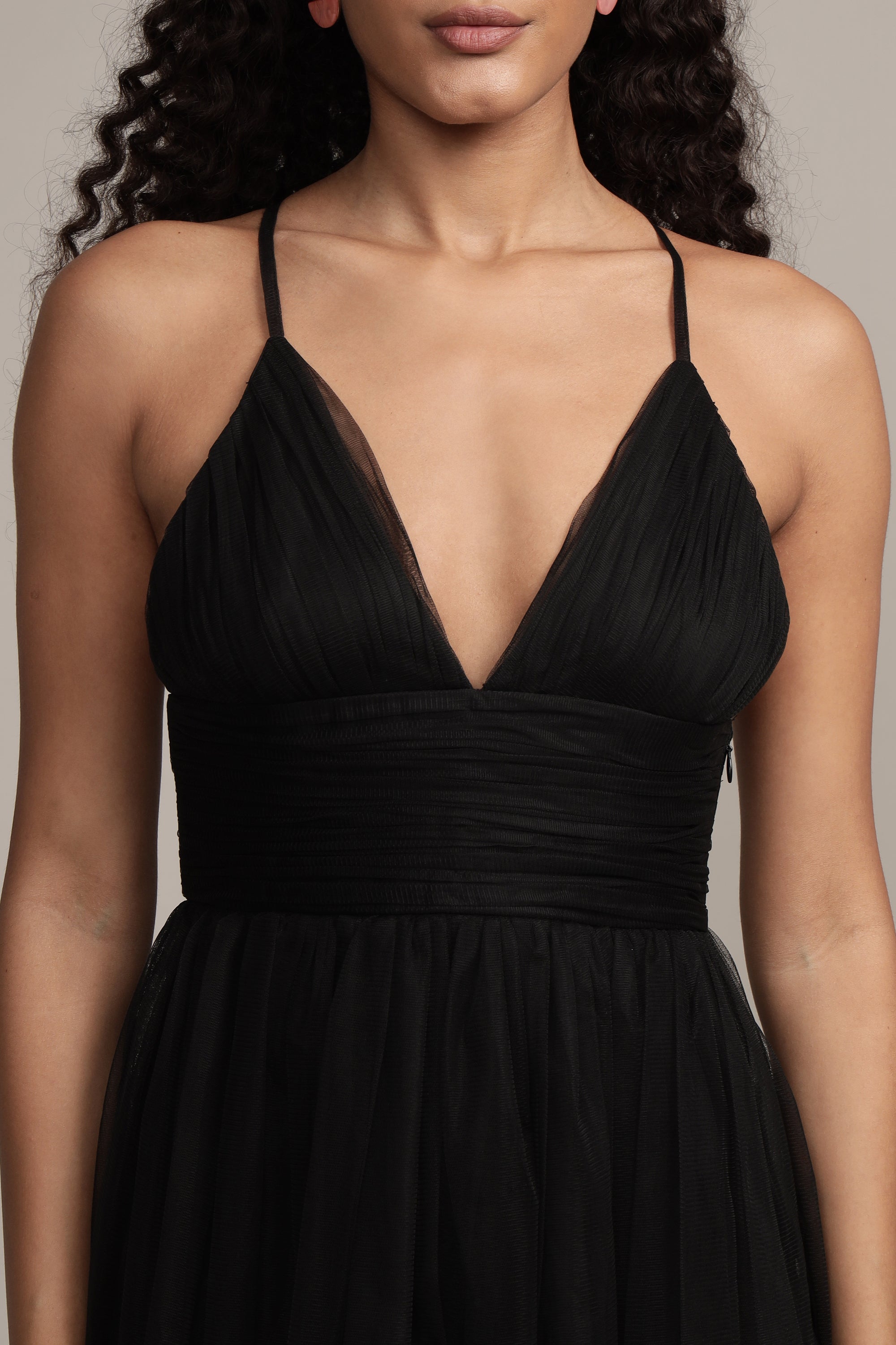 Elegant Black Opal Tulle Maxi Dress for Women - Perfect for Evening Parties, Weddings & Special Occasions