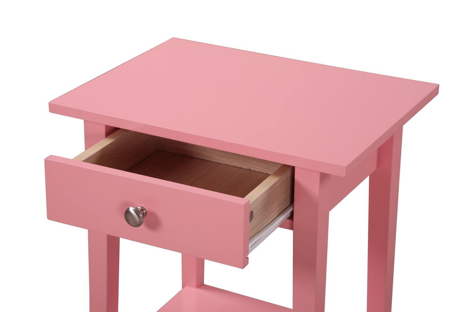 Dalton 1-Drawer Pink Nightstand - 28