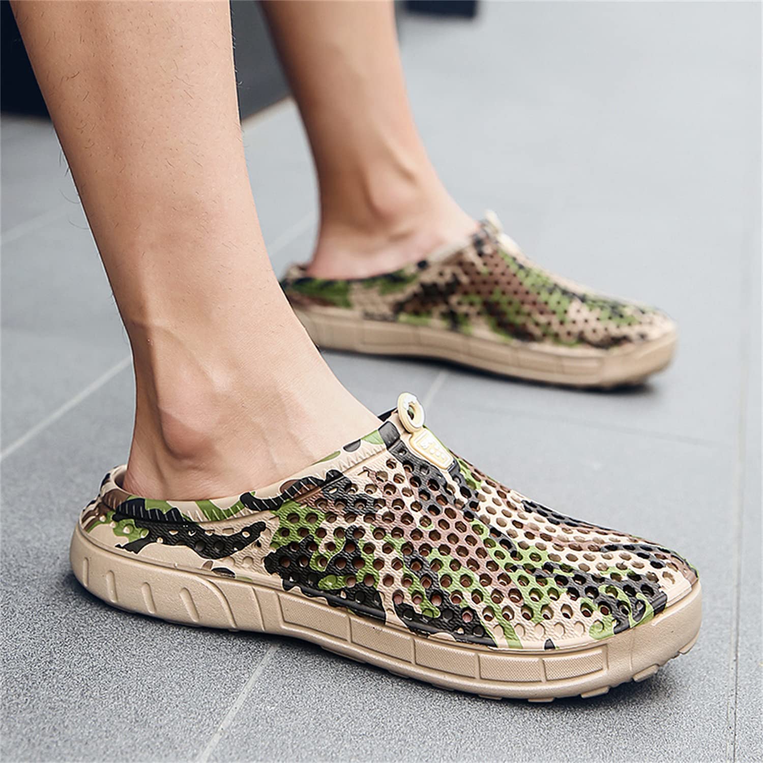 **Men's Breathable Garden Clogs - Waterproof Beach & Bathing Shoes for Walking, Travel & Home Use - Comfortable Water Shoes & Slippers for Outdoor Activities**