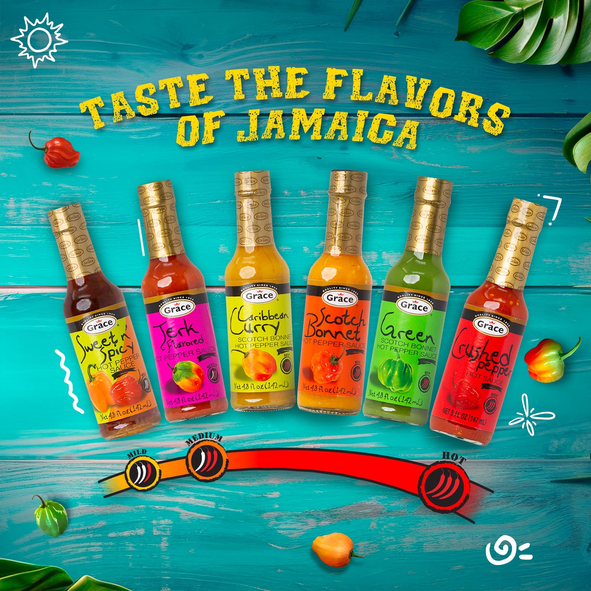 Authentic Jamaican Scotch Bonnet Pepper Sauce 4.8oz - Spicy Jerk Seasoning Hot Sauce for Wings, Chicken & BBQ - Caribbean Style Jerk Marinade - Perfect for Grilling, Cooking & Dipping